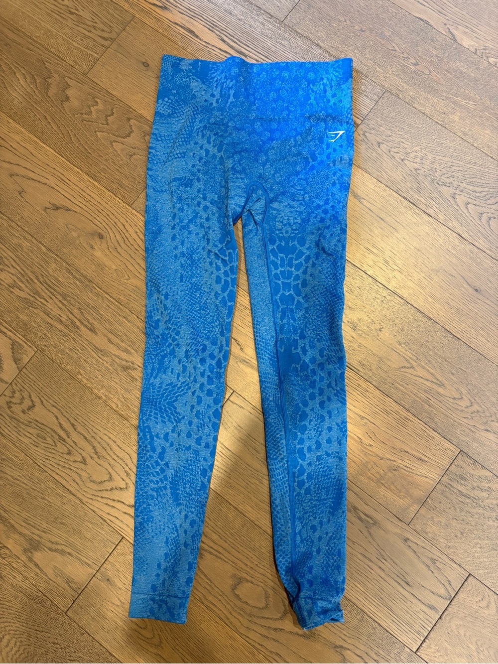 Gymshark Kids Royal Blue Leopard-Print Leggings